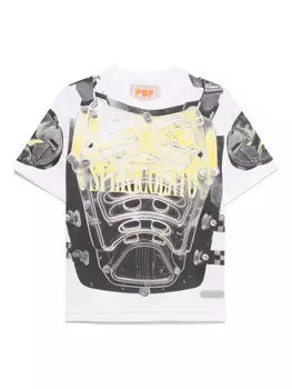 Футболка с изображением щита PDF, белый