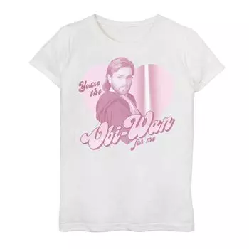 Футболка с изображением сердца и портрета для девочек 7–16 лет «Звездные войны Оби-Ван для меня» Star Wars