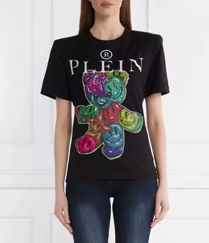 Футболка с изображением сексуальной чистой улыбки Slim fit Philipp Plein, черный