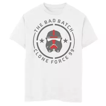 Футболка с изображением шлема «Звездные войны The Bad Batch Clone Force 99» для мальчиков 8–20 лет, оттенки серого Star Wars