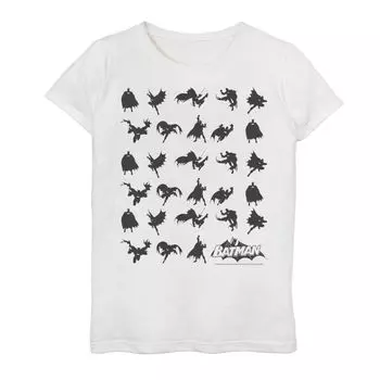 Футболка с изображением силуэта Бэтмена для девочек 7–16 лет из комиксов DC DC Comics