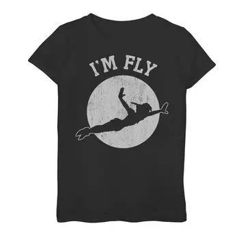 Футболка с изображением силуэта «Питер Пэн» для девочек 7–16 лет Disney's с рисунком «Я летаю» Disney
