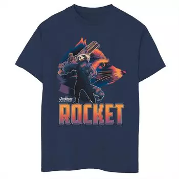Футболка с изображением силуэта ракетного енота для мальчиков 8–20 лет Marvel Avengers Infinity War Licensed Character