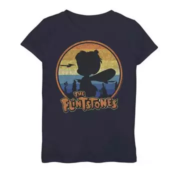 Футболка с изображением силуэта заката Flintstones Bambam для девочек 7–16 лет Licensed Character