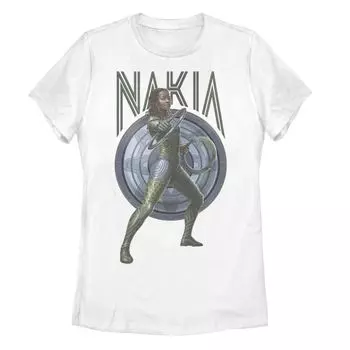 Футболка с изображением синего щита Marvel Black Panther: Wakanda Forever Nakia для юниоров Licensed Character, белый