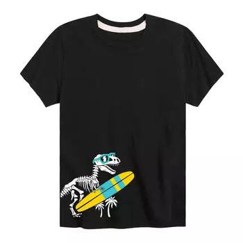 Футболка с изображением скелета T-Rex Surfing для мальчиков 8–20 лет Licensed Character