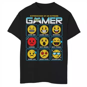 Футболка с изображением смайликов Fifth Sun Expressions Of An Extreme Gamer для мальчиков 8–20 лет Fifth Sun