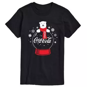 Футболка с изображением снежного шара Big & Tall Coca-Cola Polar Bear Licensed Character, черный