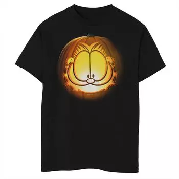 Футболка с изображением тыквы Garfield для мальчиков 8–20 лет с большой головой и резной тыквой Licensed Character