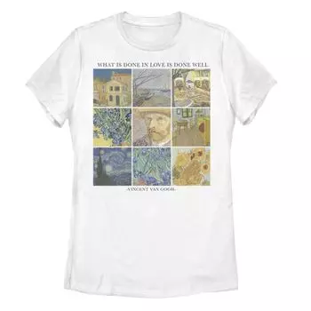 Футболка с изображением Ван Гога для юниоров и надписью «Что сделано с любовью, то хорошо сделано»