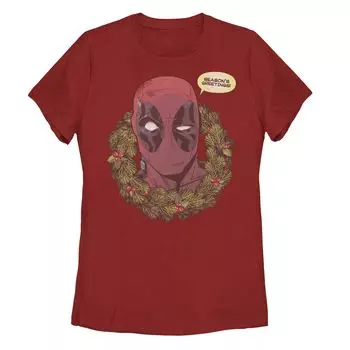 Футболка с изображением венка Marvel's Deadpool «Season's Greetings» для юниоров Licensed Character