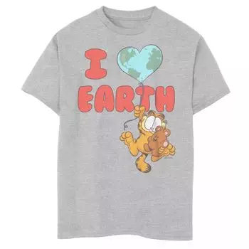 Футболка с изображением воздушного шара Garfield I Heart Earth для мальчиков 8–20 лет Licensed Character