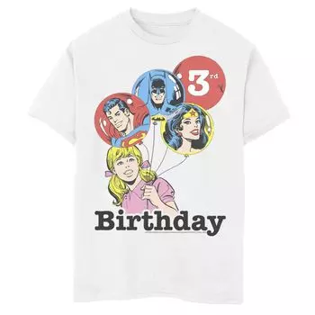 Футболка с изображением воздушного шара и героя Лиги справедливости для мальчиков 8–20 лет DC Comics