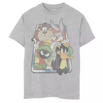 Футболка с изображением выцветшего портрета для мальчиков 8–20 лет Looney Tunes Group Shot Licensed Character