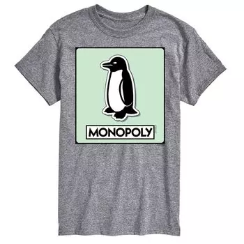 Футболка с изображением жетона игры Big & Tall Monopoly Penguin Licensed Character, серый
