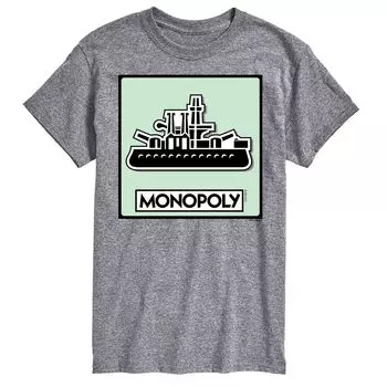 Футболка с изображением жетона игры Big & Tall Monopoly Ship Licensed Character, серый