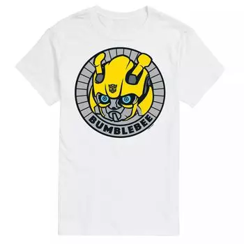 Футболка с изображением значка Big & Tall Transformers Bumblebee Licensed Character, белый