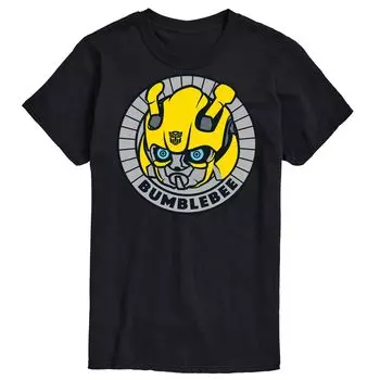 Футболка с изображением значка Big & Tall Transformers Bumblebee Licensed Character, черный