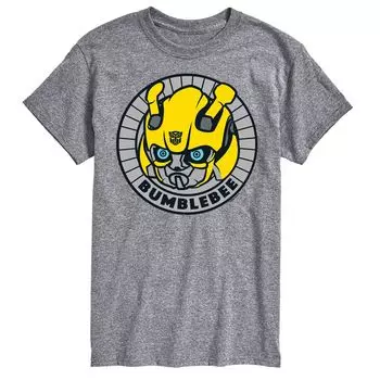 Футболка с изображением значка Big & Tall Transformers Bumblebee Licensed Character, серый