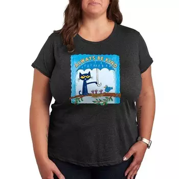Футболка с изображением зонтика Plus Pete The Cat Always Be Kind Licensed Character, цвет Heather Charcoal