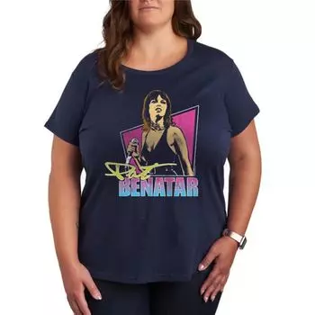Футболка с камеей от Pat Benatar большого размера Licensed Character, синий