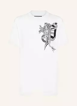 Футболка с камнями дракон PHILIPP PLEIN, белый