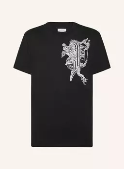 Футболка с камнями дракон PHILIPP PLEIN, черный