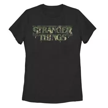 Футболка с камуфляжным логотипом и графическим рисунком Stranger Things для юниоров Licensed Character