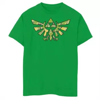 Футболка с камуфляжным логотипом Nintendo Legend Of Zelda Tri Force для мальчиков 8–20 лет Licensed Character