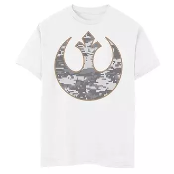 Футболка с камуфляжным логотипом Star Wars Rebel Alliance для мальчиков 8–20 лет Licensed Character