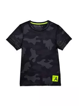 Футболка с камуфляжным принтом для маленьких мальчиков и мальчиков Active Camouflage Rockets of Awesome, черный