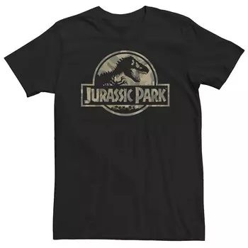 Футболка с камуфляжным рисунком Big & Tall Jurassic Park Licensed Character, черный