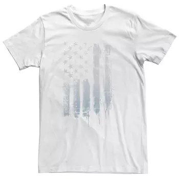 Футболка с каплями краски Big & Tall Americana в деревенском стиле с американским флагом Licensed Character, белый