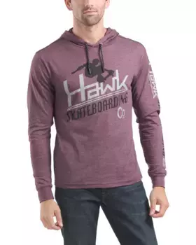 Футболка с капюшоном для скейтбординга Tony Hawk, темно-бордовый