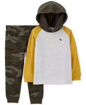 Футболка с капюшоном и брюки-джоггеры для мальчиков для малышей, комплект из 2 предметов Carter's, мультиколор