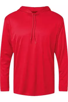 Футболка с капюшоном и длинными рукавами Badger B-Core, красный