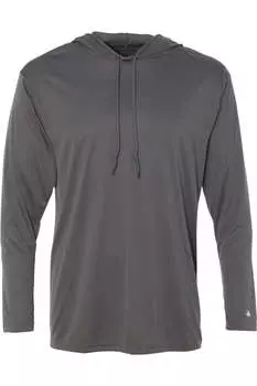 Футболка с капюшоном и длинными рукавами Badger B-Core, цвет graphite