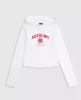 Футболка с капюшоном и длинными рукавами для девочки IKKS, белый