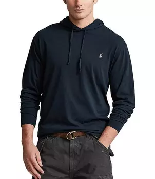 Футболка с капюшоном и длинными рукавами Polo Ralph Lauren Big & Tall, черный