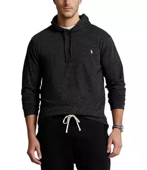 Футболка с капюшоном и длинными рукавами Polo Ralph Lauren Big & Tall, черный