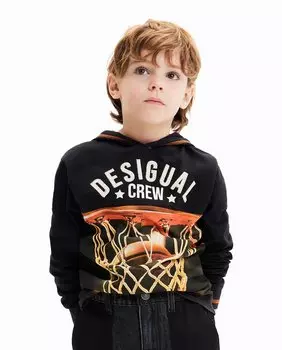 Футболка с капюшоном и корзинкой для мальчика Desigual, черный