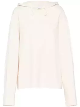 Футболка с капюшоном и логотипом Prada, нейтральный