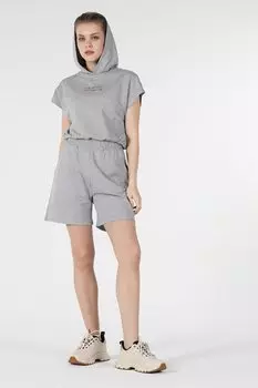 Футболка с капюшоном и принтом Colin'S, серый