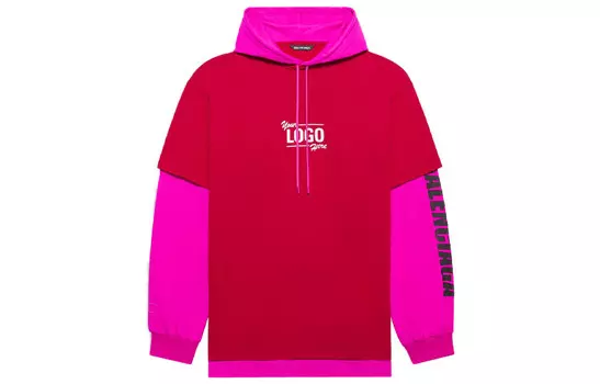 Футболка с капюшоном «Ваш логотип здесь» Balenciaga, розовый