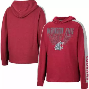 Футболка с капюшоном Youth Colosseum Crimson Washington State Cougars Wind Changes реглан Colosseum