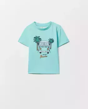 Футболка с караваном Sfera, бирюзовый