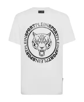 Футболка с карбоновым тигром Plein Sport, белый