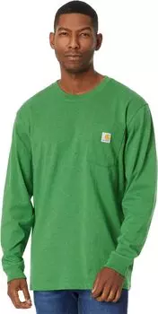 Футболка с карманами для рабочей одежды L/S Carhartt, цвет Olive Green Heather