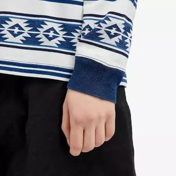 Футболка с карманами и жаккардовыми полосками Beams Plus с длинными рукавами, мультиколор