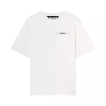 Футболка с карманами Palm Angels Sartorial Tape, цвет Белый/Не совсем белый